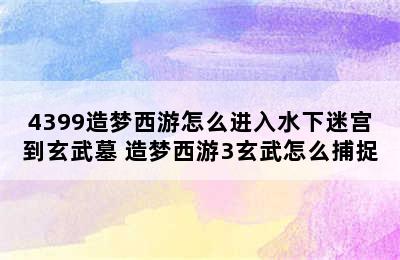 4399造梦西游怎么进入水下迷宫到玄武墓 造梦西游3玄武怎么捕捉